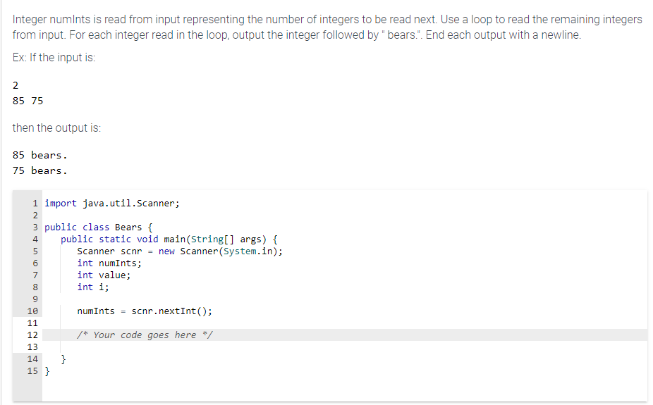 Solved Integer Numints Is Read From Input Representing The Chegg Com