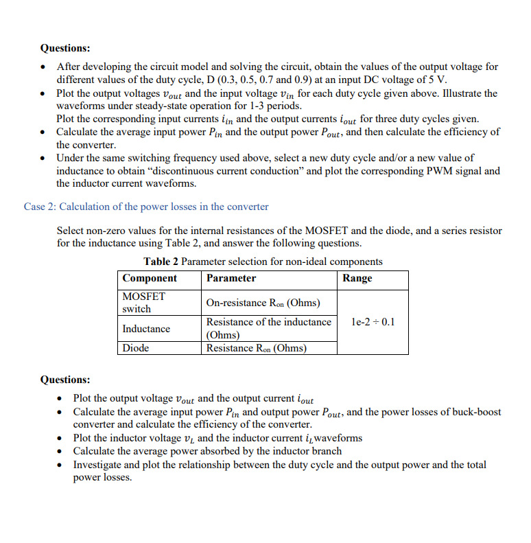 Solved In this assignment, the following Buck-Boost | Chegg.com