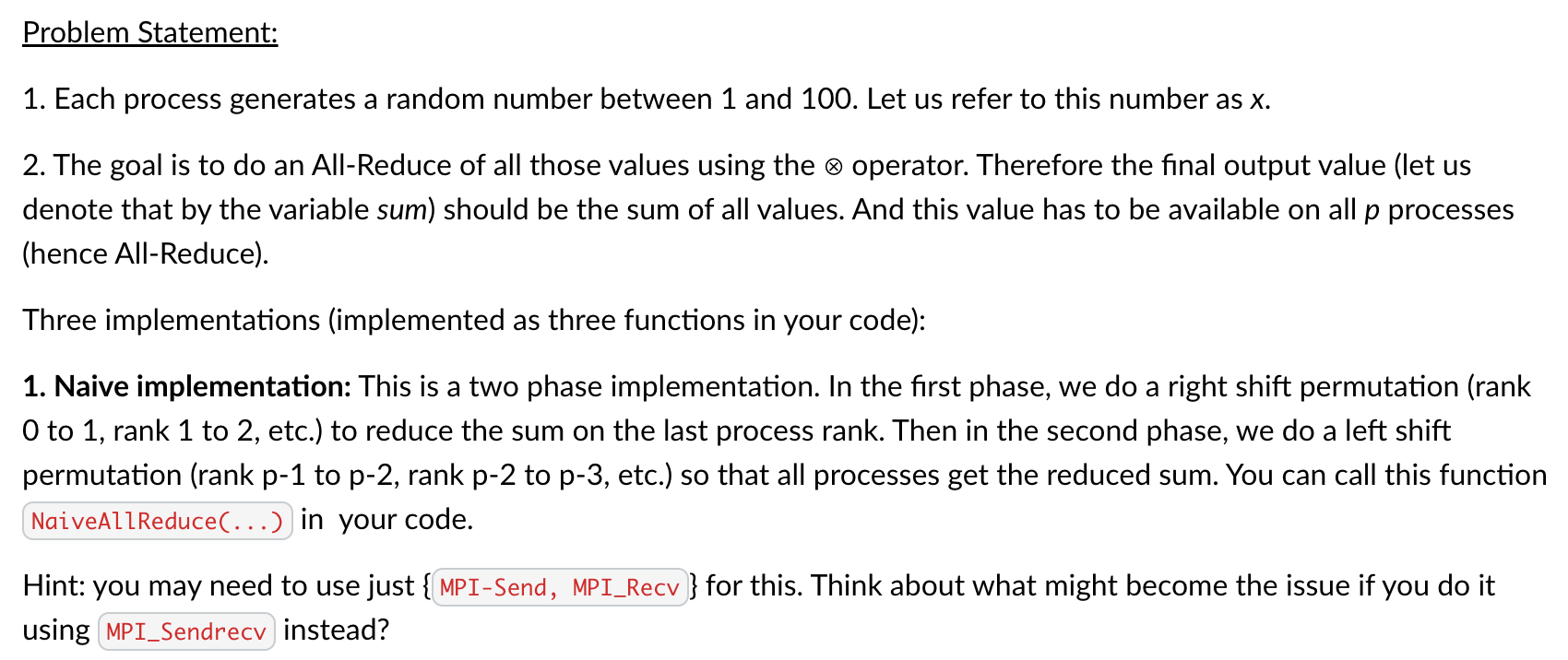 Solved Problem Statement: 1. Each process generates a random | Chegg.com