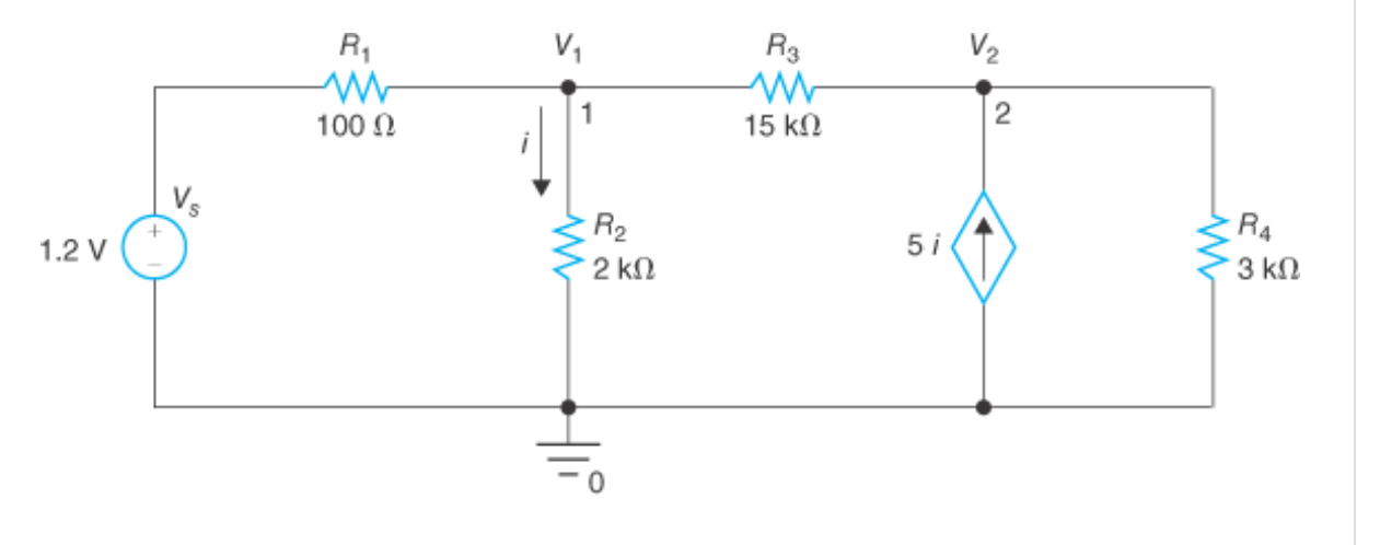 Solved Find the node voltages for V1 and V2 using KCL nodal | Chegg.com