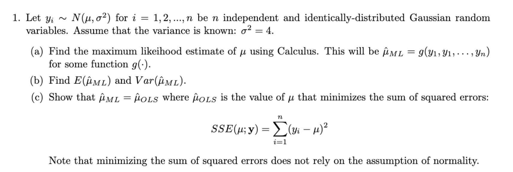 Solved 1 Let Yi N U 02 For I 1 2 N Be N Indep Chegg Com