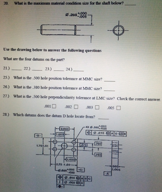 gd&t questions and answers