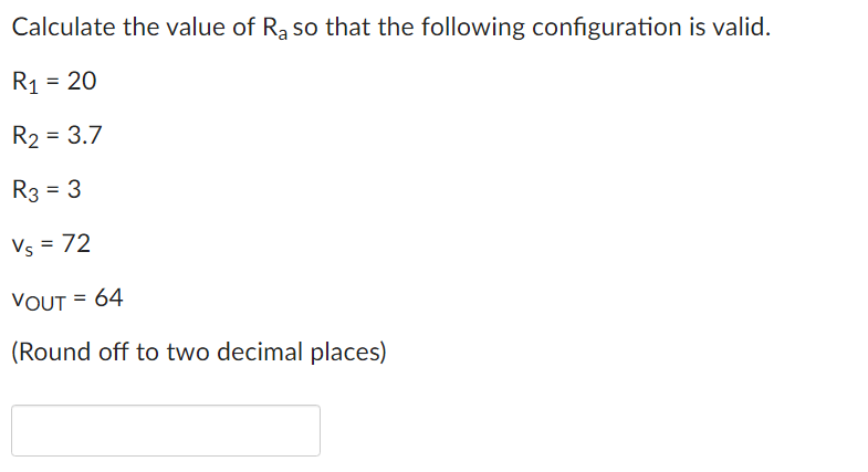 Solved Ra 20 Vout R2 R1 + Vs M R3 Calculate the value of | Chegg.com