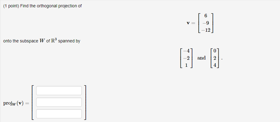 Solved 1 Point) Suppose U= 4,−1,−3 And V= 5,4,−5 . Then: 1. | Chegg.com