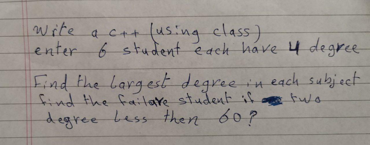 Solved write a cat a cat (using class) enter of student each | Chegg.com