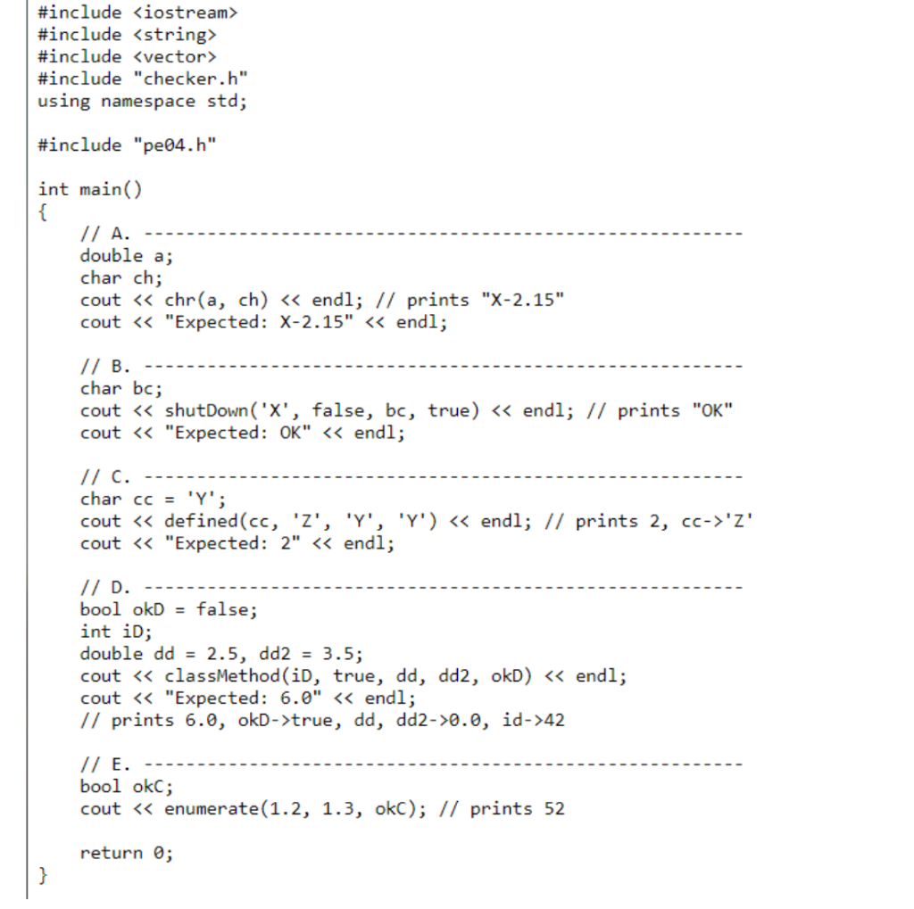 Solved Problem 1 - Function Declarations Write the | Chegg.com