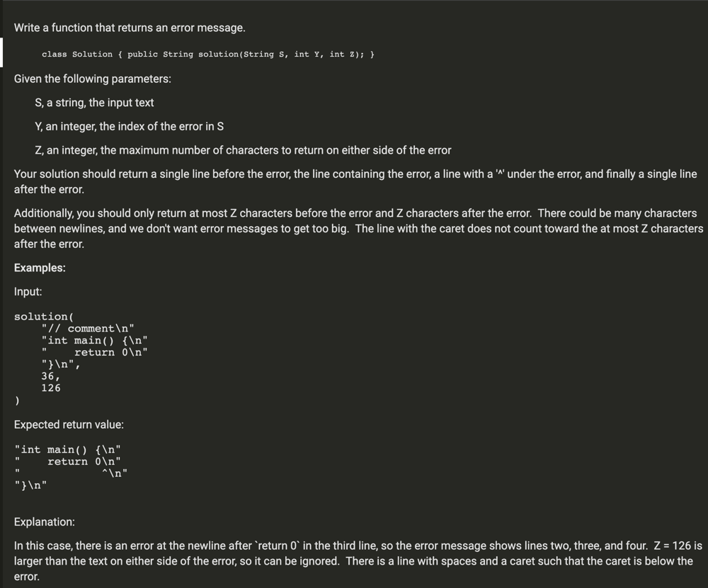 Write a function that returns an error message. class | Chegg.com