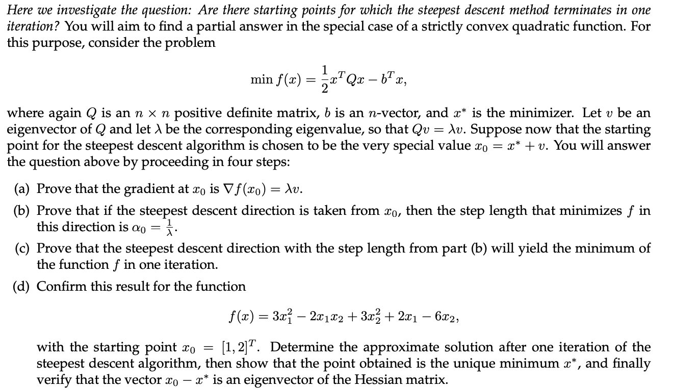 7: An example of steepest descent optimization steps.