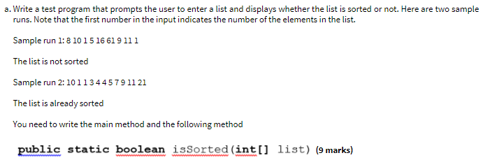 Solved a. Write a test program that prompts the user to | Chegg.com