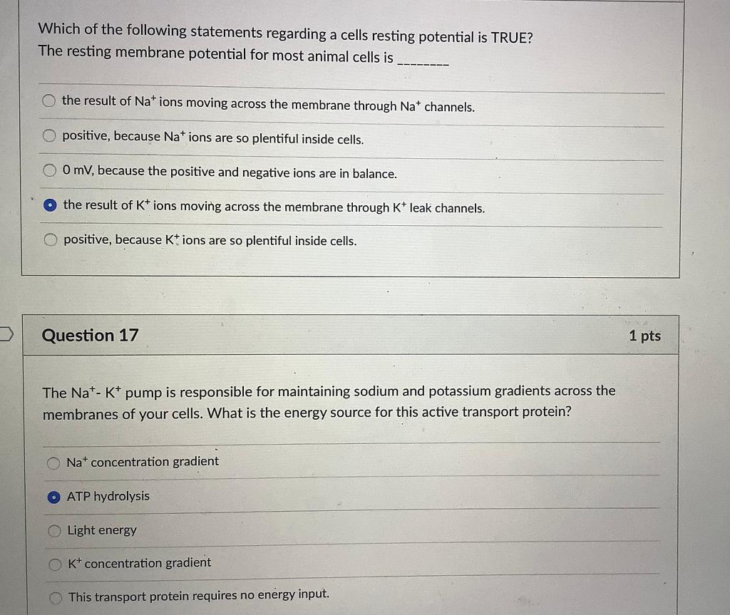 Solved Which of the following statements regarding a cells | Chegg.com