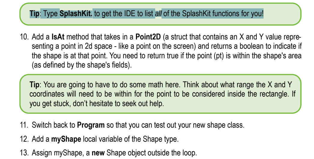 C# PROGRAM USING VISUAL STUDIO AND SPLASHKIT. NEED | Chegg.com