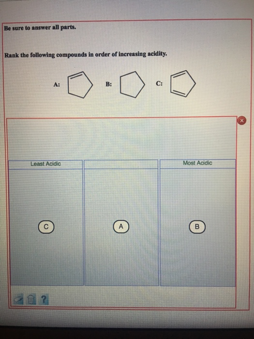 Solved Be sure to answer all parts. Rank the following | Chegg.com
