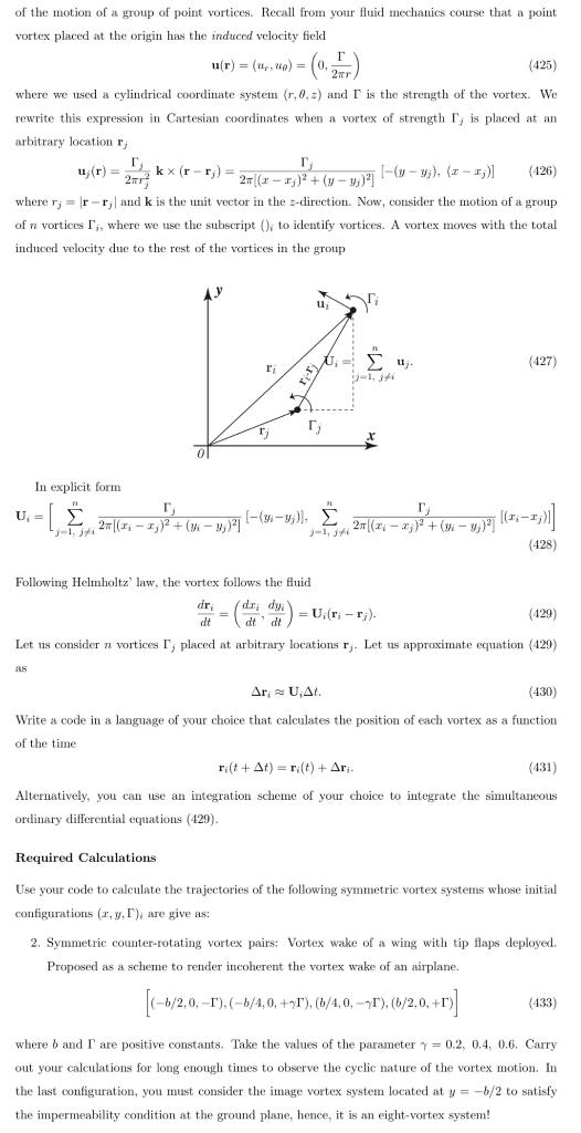of the motion of a group of point vortices. Recall | Chegg.com