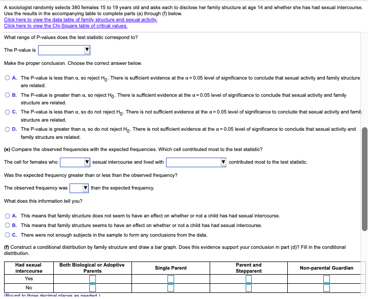 Solved A sociologist randomly selects 380 females 15 to 19 | Chegg.com ...