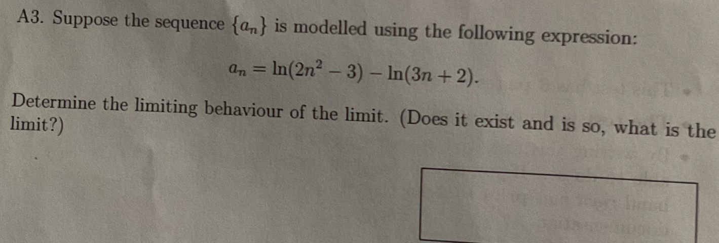 Solved Suppose the sequence {an} ﻿is modelled using the | Chegg.com