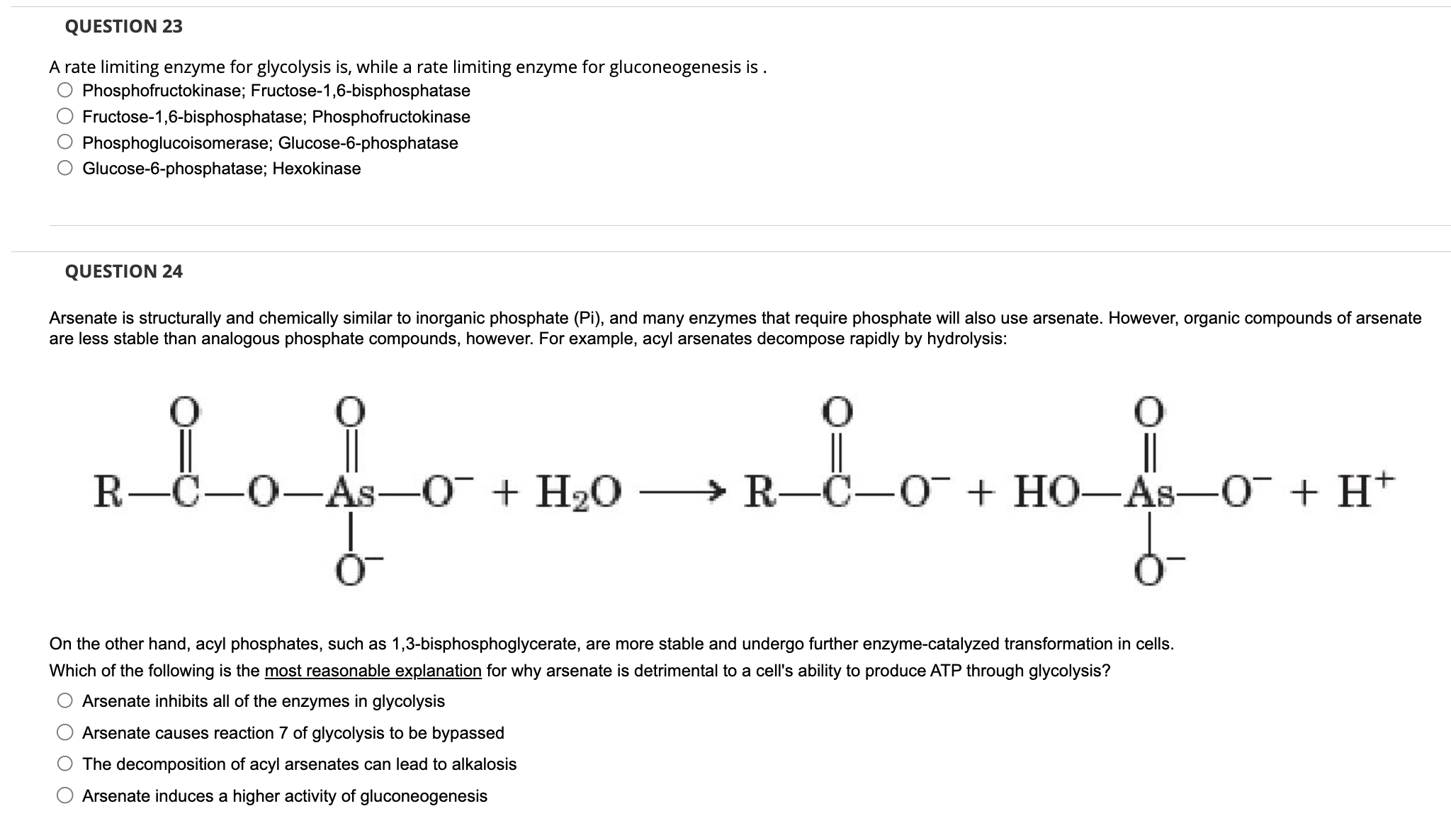 Solved QUESTION 23 A rate limiting enzyme for glycolysis is, | Chegg.com