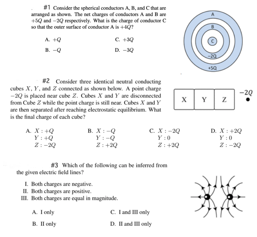 Solved #1 Consider The Spherical Conductors A, B, And C That | Chegg.com