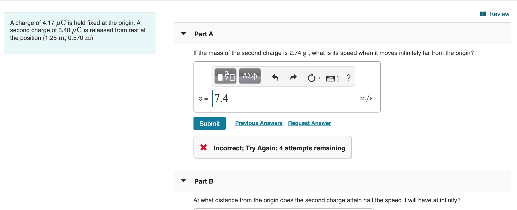 Solved Please answer part A and B for the problem below. | Chegg.com