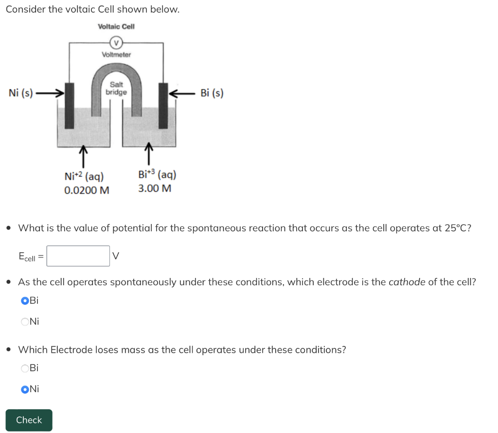 Solved Consider the voltaic Cell shown below. Voltaic Cell | Chegg.com