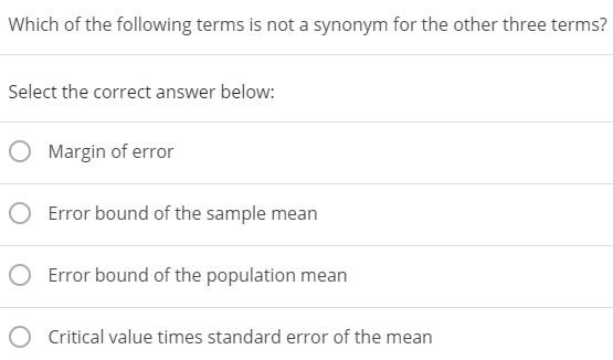 Solved Which Of The Following Terms Is Not A Synonym For The Chegg Com