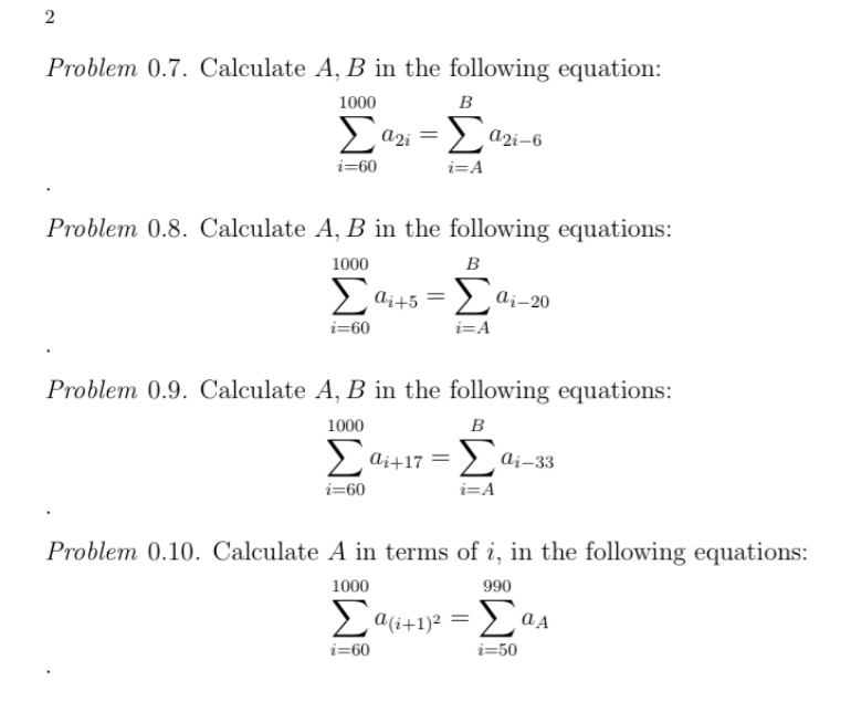 Solved Problem 0.7. Calculate A, B In The Following | Chegg.com