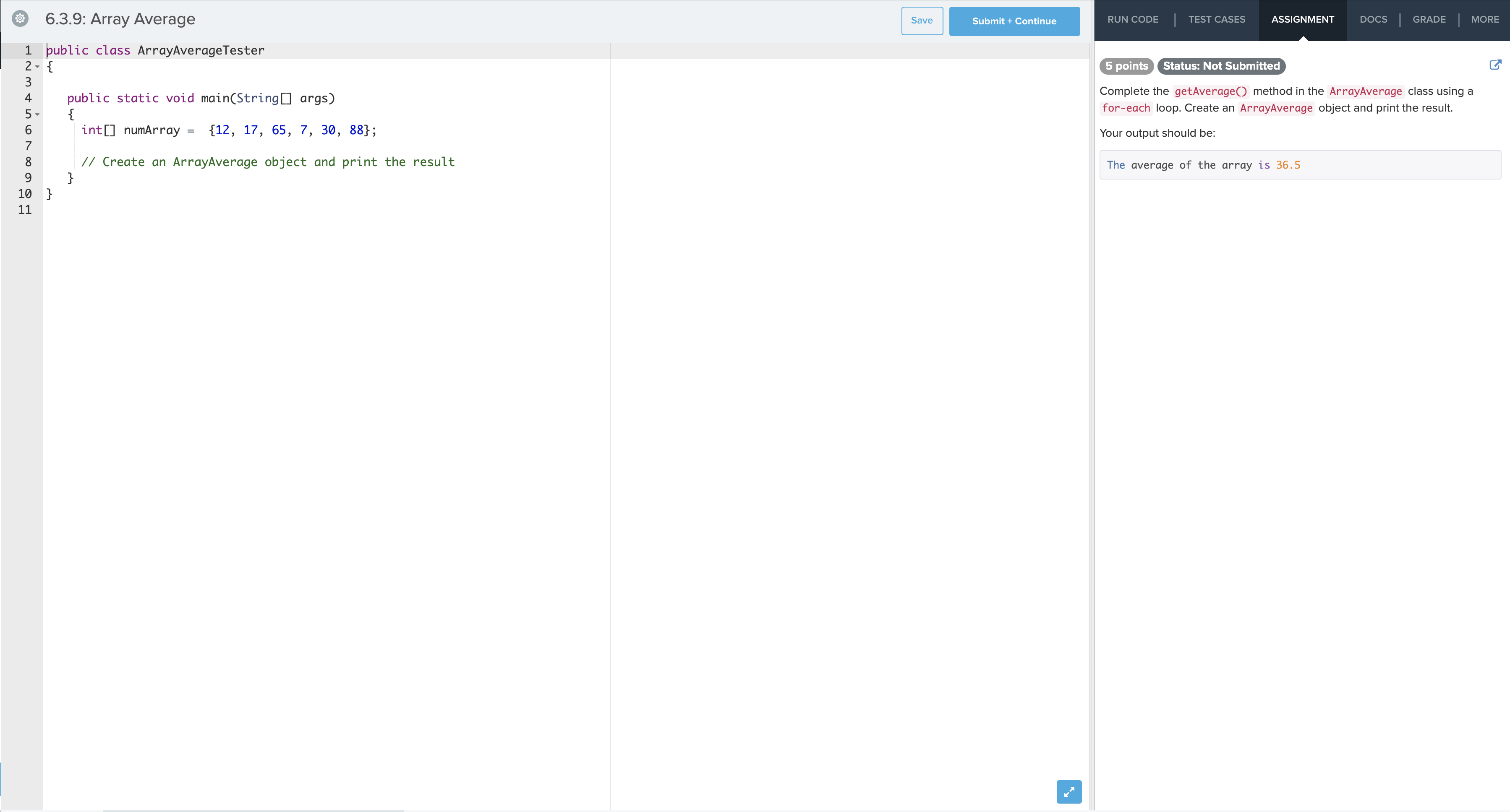 Solved 6.3.6: Print Odds Save Submit + Continue RUN CODE | | Chegg.com image.
