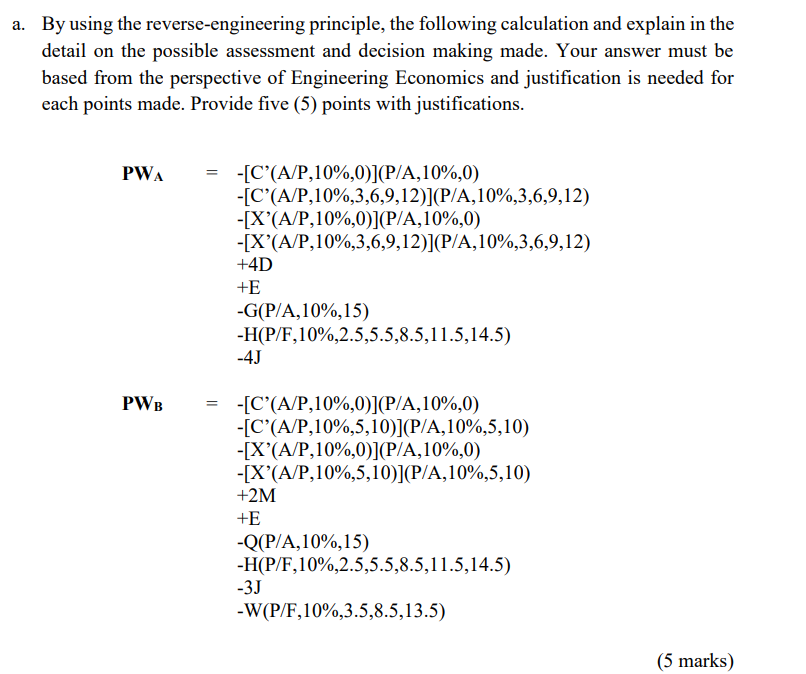 a. By using the reverse-engineering principle, the | Chegg.com