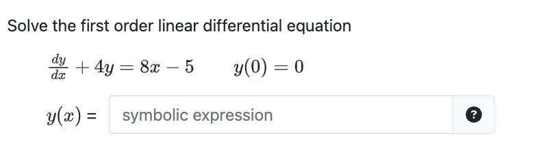Solved Solve the first order linear differential equation | Chegg.com