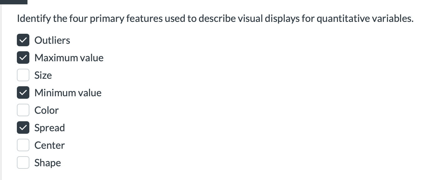 Solved Identify the four primary features used to describe | Chegg.com
