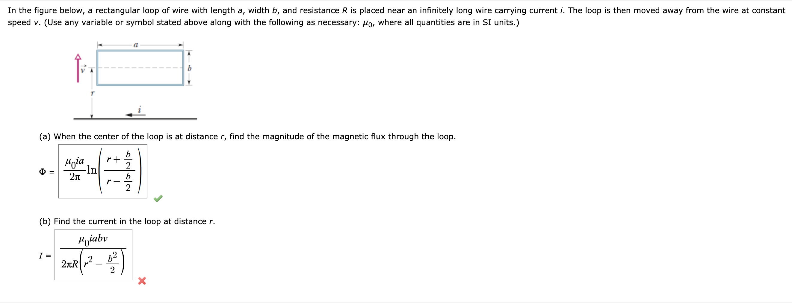 Solved In the figure below, a rectangular loop of wire with | Chegg.com