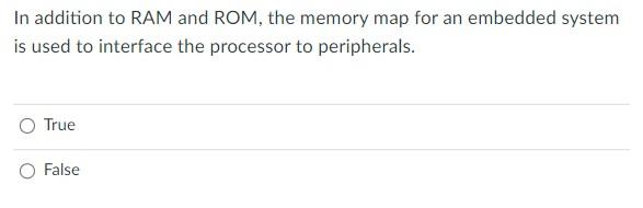 Solved In addition to RAM and ROM, the memory map for an | Chegg.com
