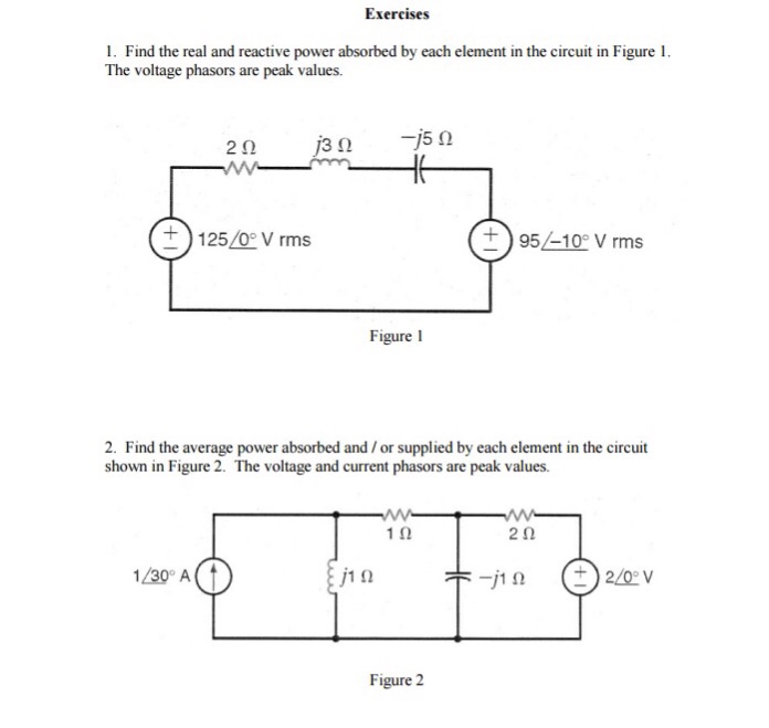 Solved Exercises 1 Find The Real And Reactive Power 3527