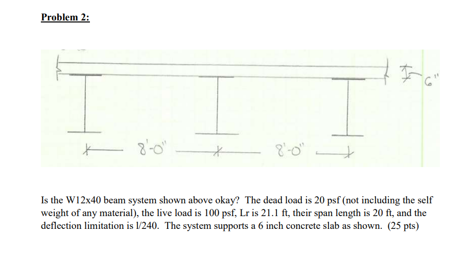 Solved Problem 2 Is the W12x40 beam system shown above