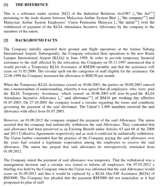 Solved INDUSTRIAL COURT OF MALAYSIA CASE NO: 23(22)  Chegg.com