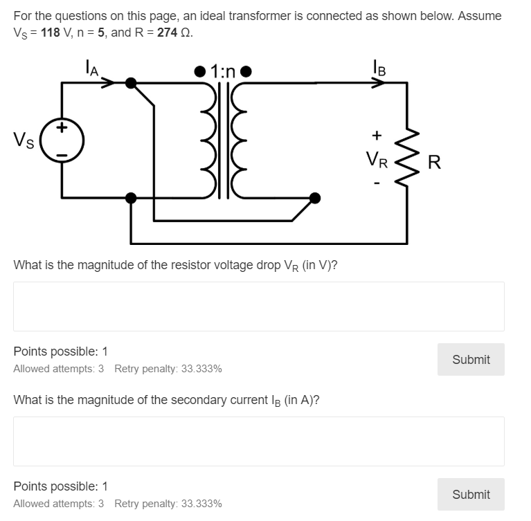 Solved For The Questions On This Page An Ideal Transform Chegg Com