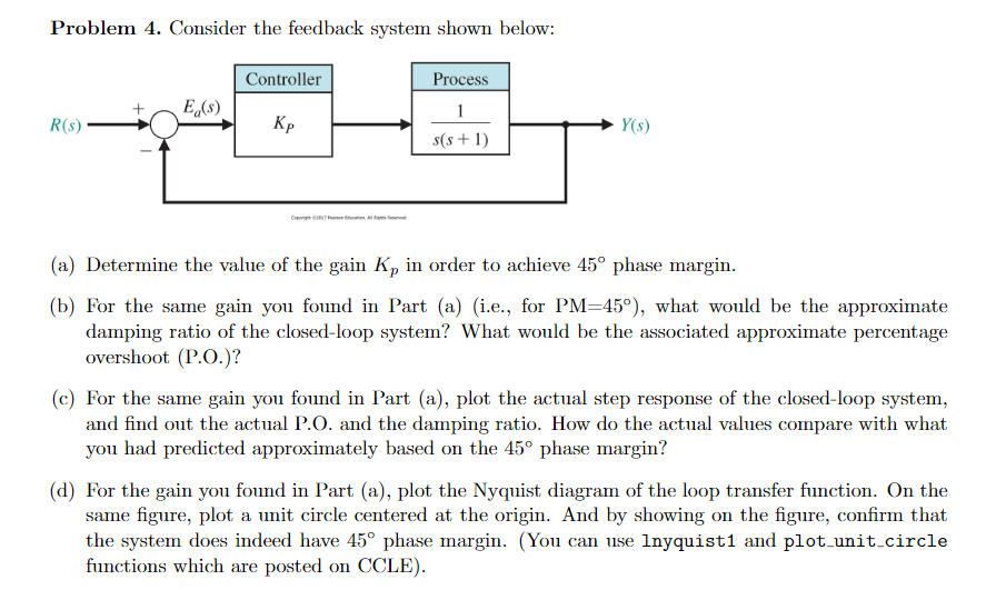 Solved Problem 4. Consider the feedback system shown below: | Chegg.com