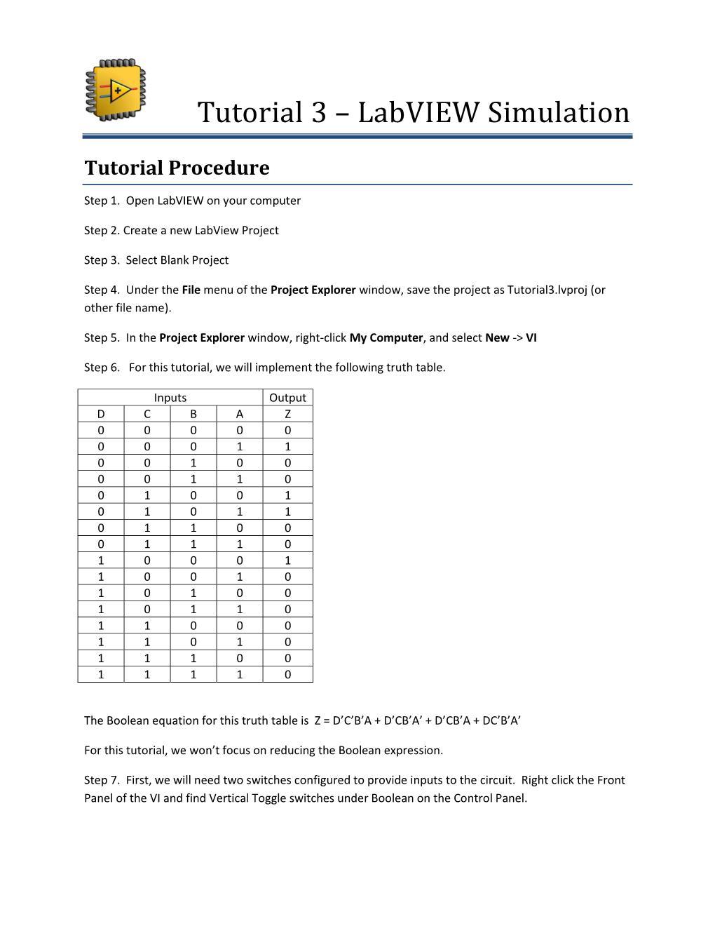 Solved Tutorial 3 - LabVIEW Simulation Tutorial Procedure | Chegg.com