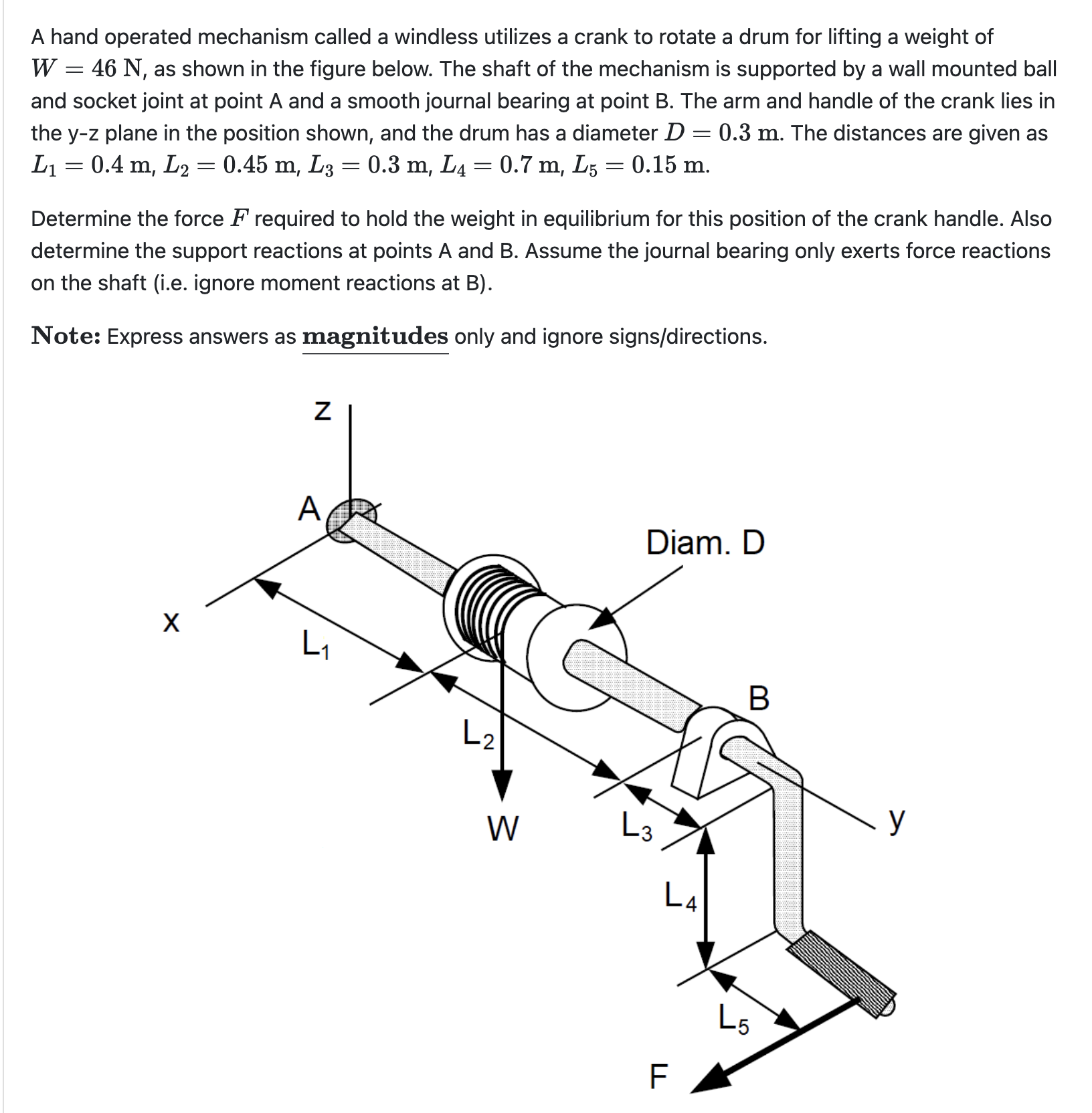 Solved A hand operated mechanism called a windless utilizes | Chegg.com