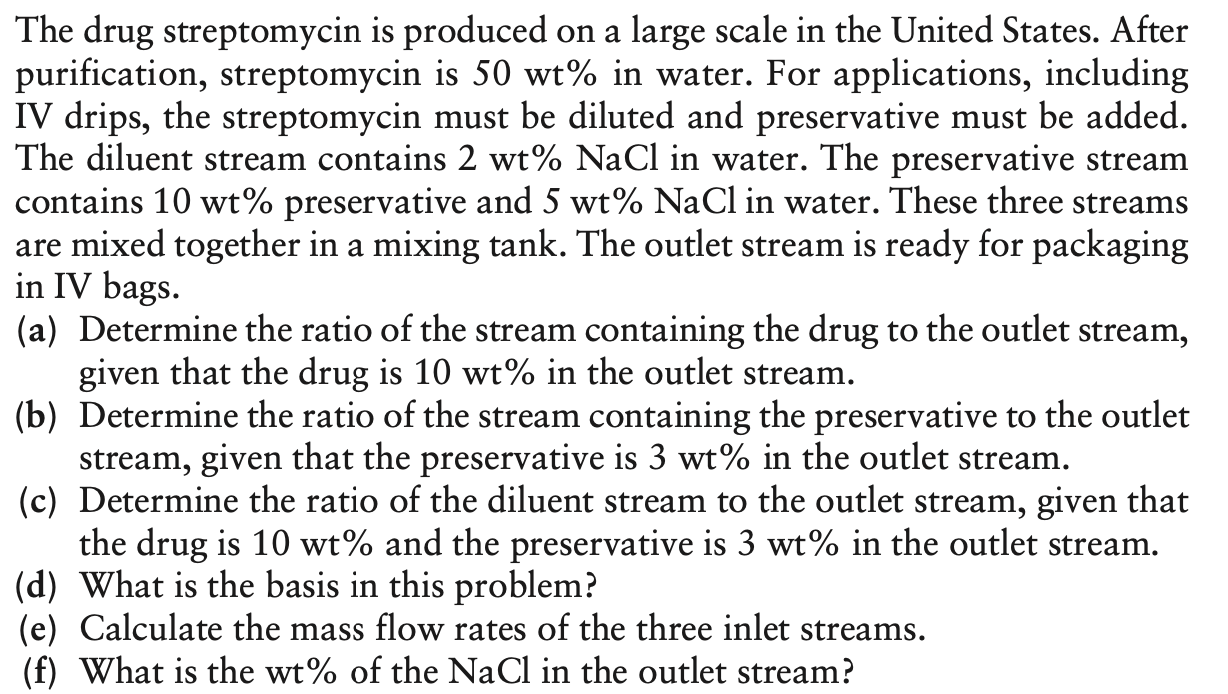 Solved The drug streptomycin is produced on a large scale in