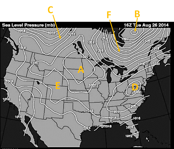 Solved Question 7 What is the interval of these isobars? | Chegg.com