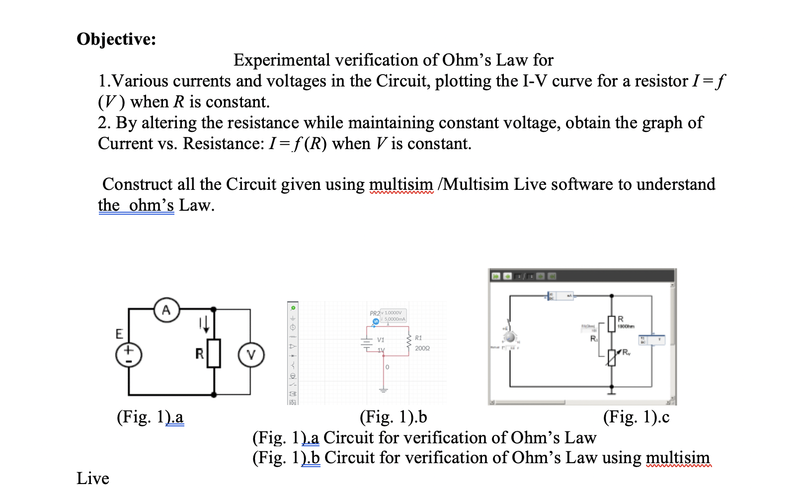 Schematic Diagram For Ohm S Law - Circuit Diagram