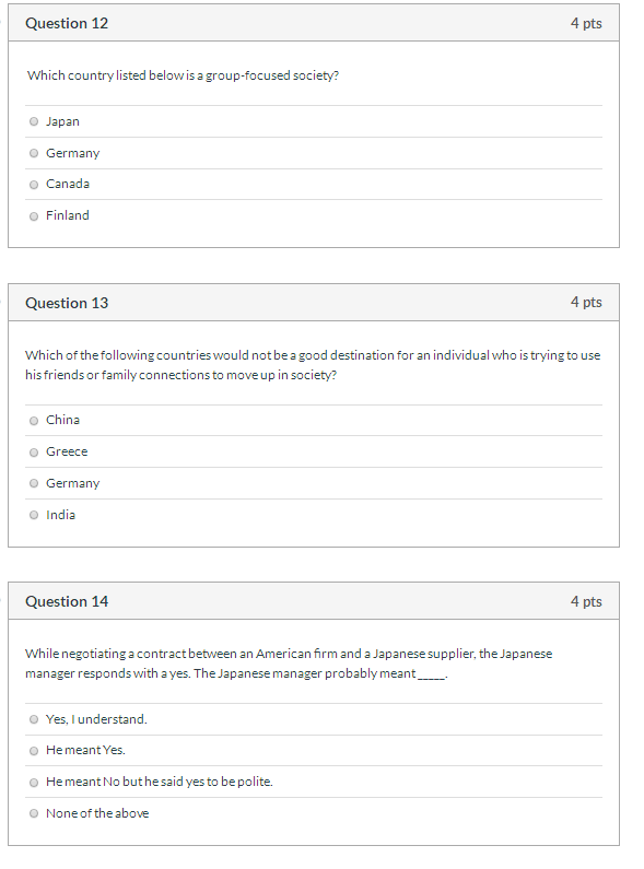 Solved 4 pts Question 12 Which country listed belowis a | Chegg.com