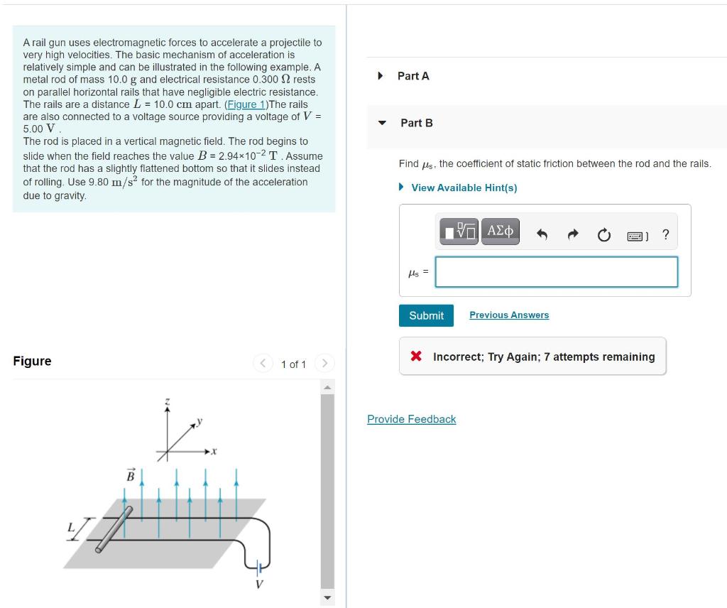Solved Part A A rail gun uses forces to