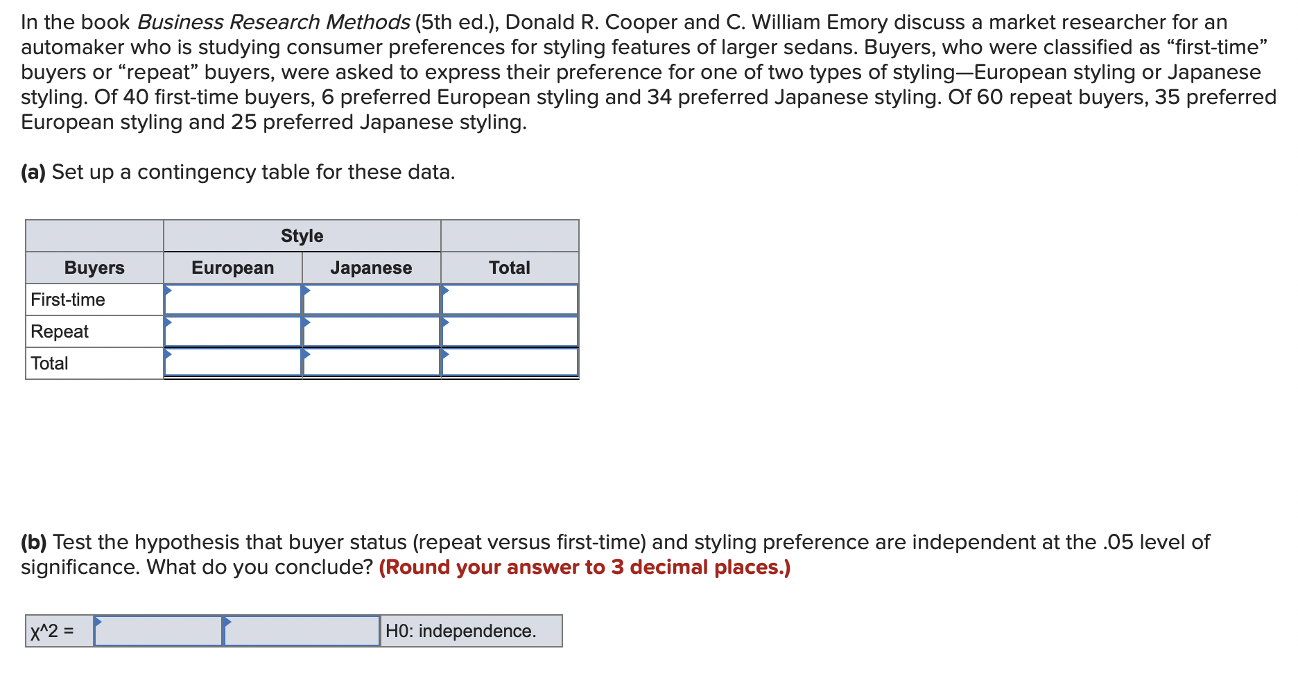 Solved In the book Business Research Methods (5th ed.),