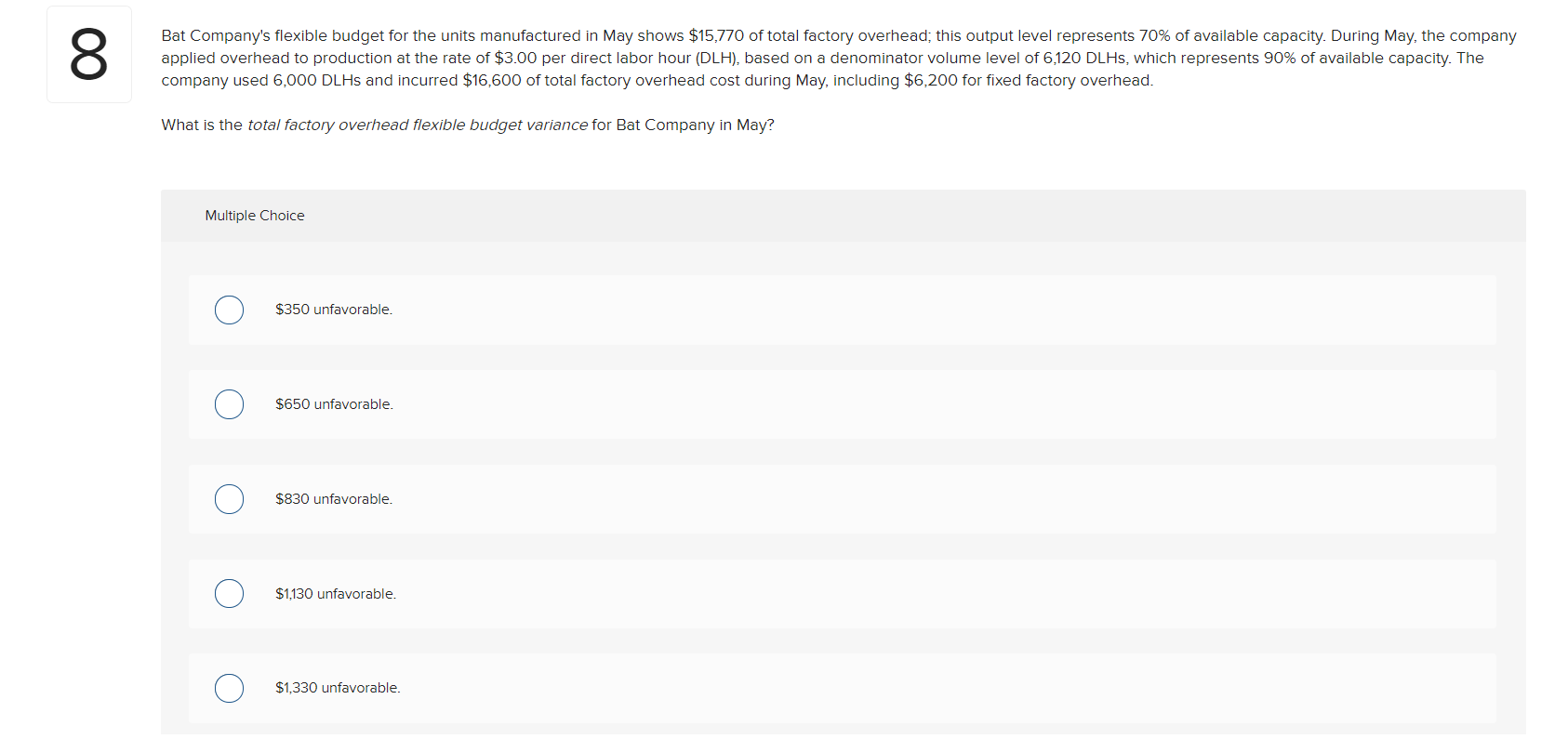 solved-00-bat-company-s-flexible-budget-for-the-units-chegg