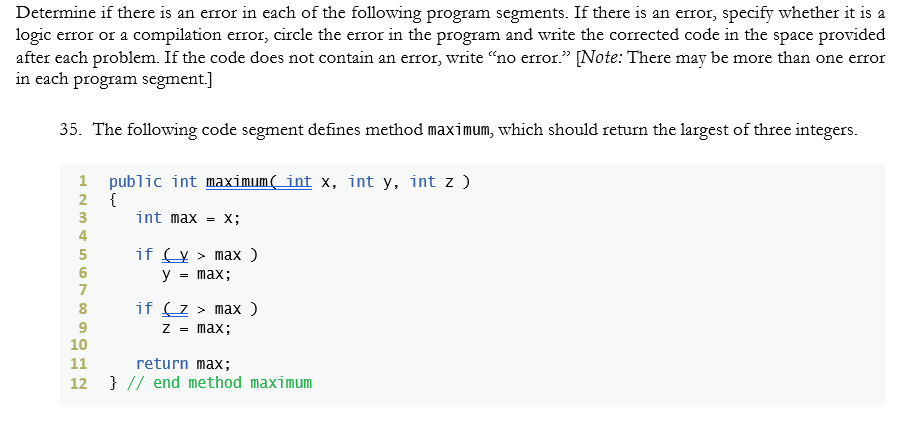Solved Determine if there is an error in each of the | Chegg.com