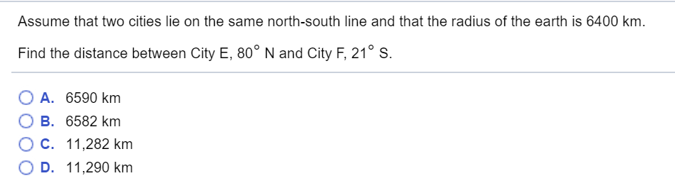 Solved Assume that two cities lie on the same north-south | Chegg.com