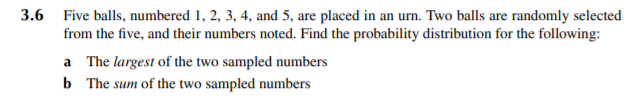 Solved 3.6 Five balls, numbered 1, 2, 3, 4, and 5, are | Chegg.com