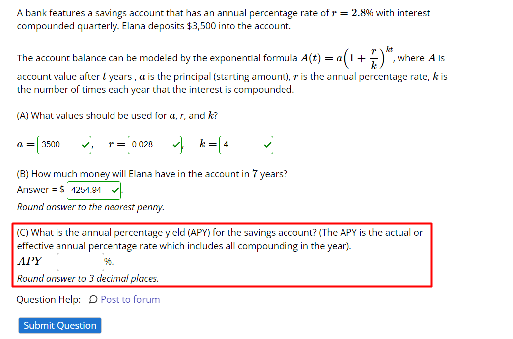 Solved A bank features a savings account that has an annual | Chegg.com