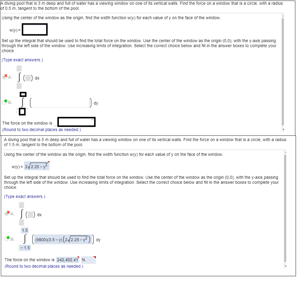 Pool Diving Math Problem Solved A diving pool that is 3 m deep and full of water has | Chegg.com
